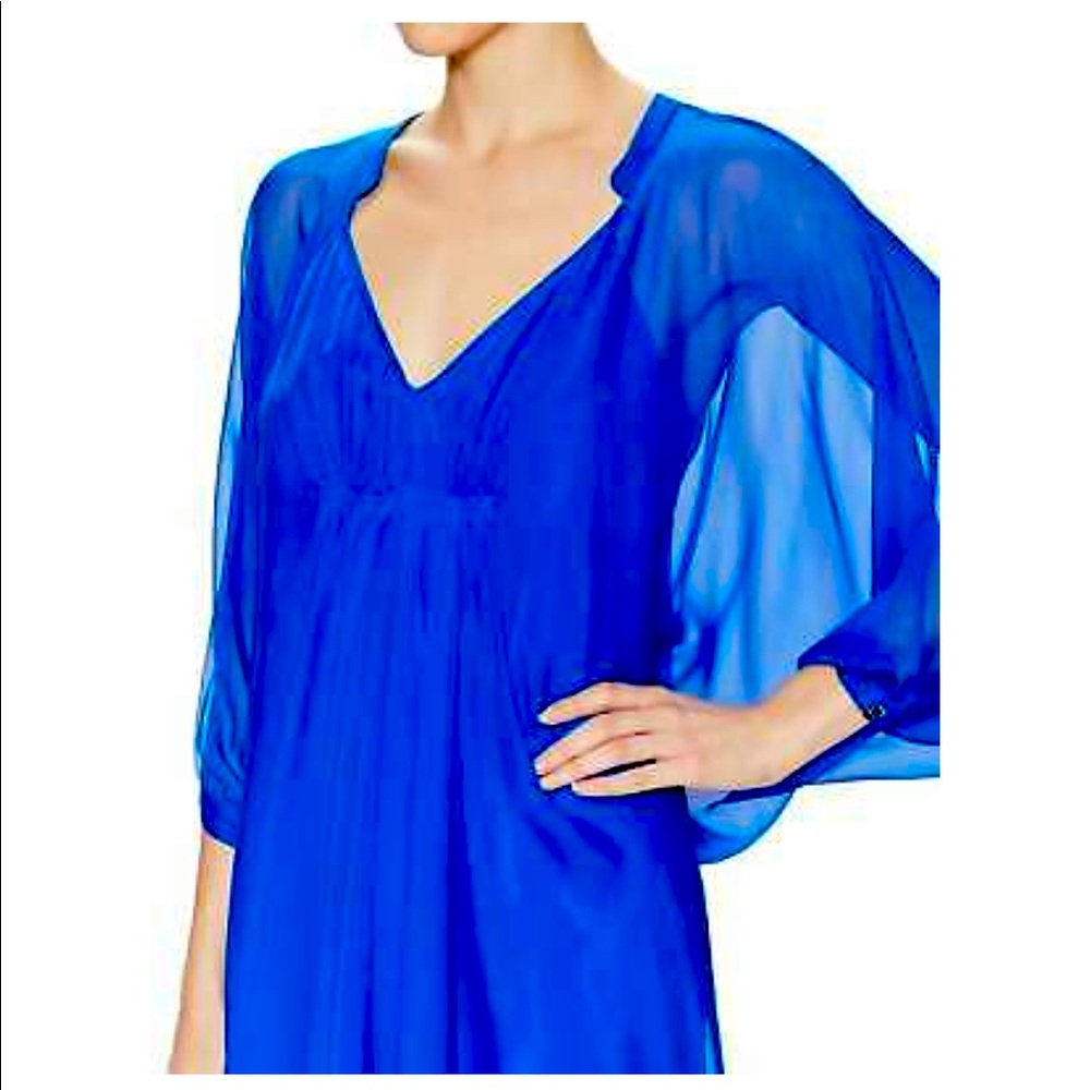 Diane Von Furstenberg Fleurette DVF Kaftan Dress Blue Diamond Cobalt size 2 NWT